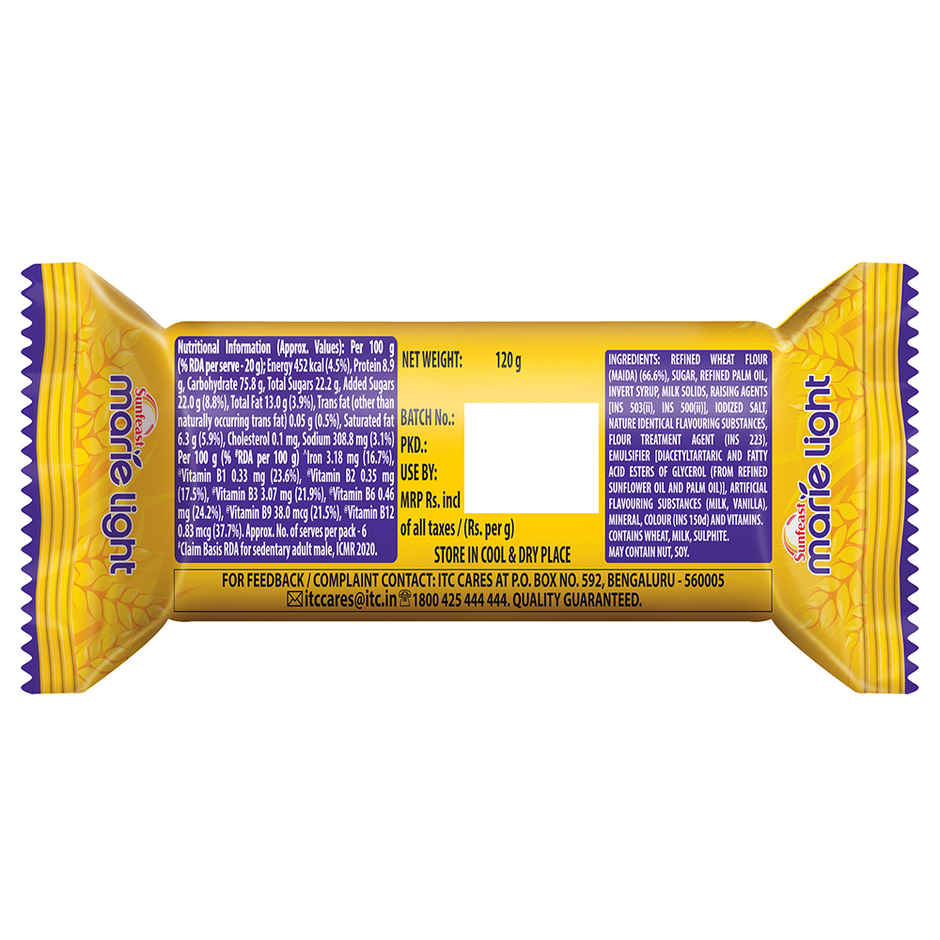 Sunfeast Light Active Plain Marie Biscuits with Iron and 6 Vitamins | Trans Fat-free Combo