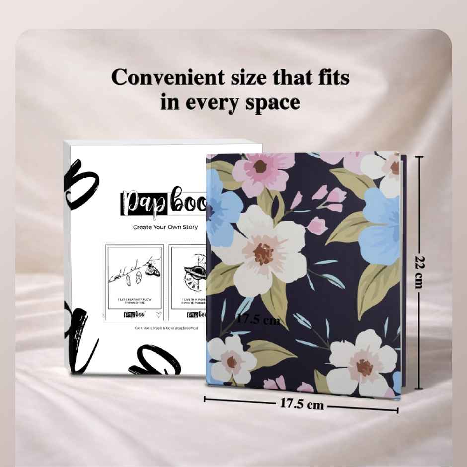 Papboo Floral Single Ruled Hardbound Notebook Diary, (22 X 17.5 Cm, 80 Gsm, 140 Pages