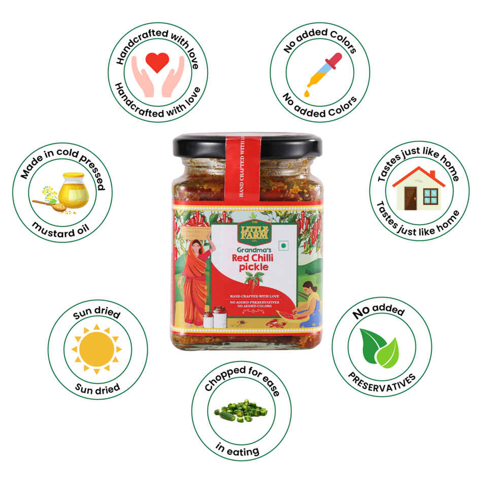 The Little Farm Co. Red Chilli Pickle Achaar | No Added Preservatives
