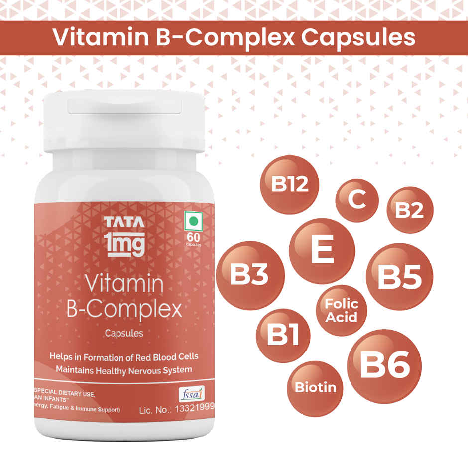 Tata 1mg Vitamin B Complex Capsules Pack Of 60
