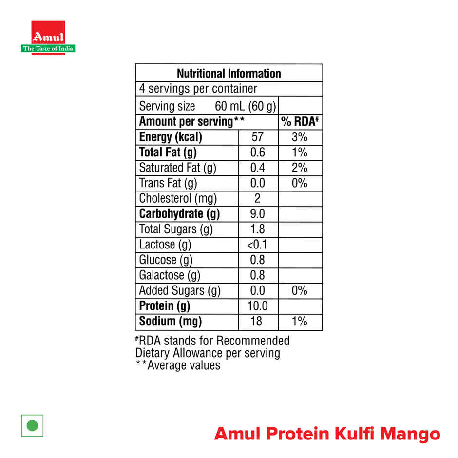 Amul Protein Mango Kulfi Icecream