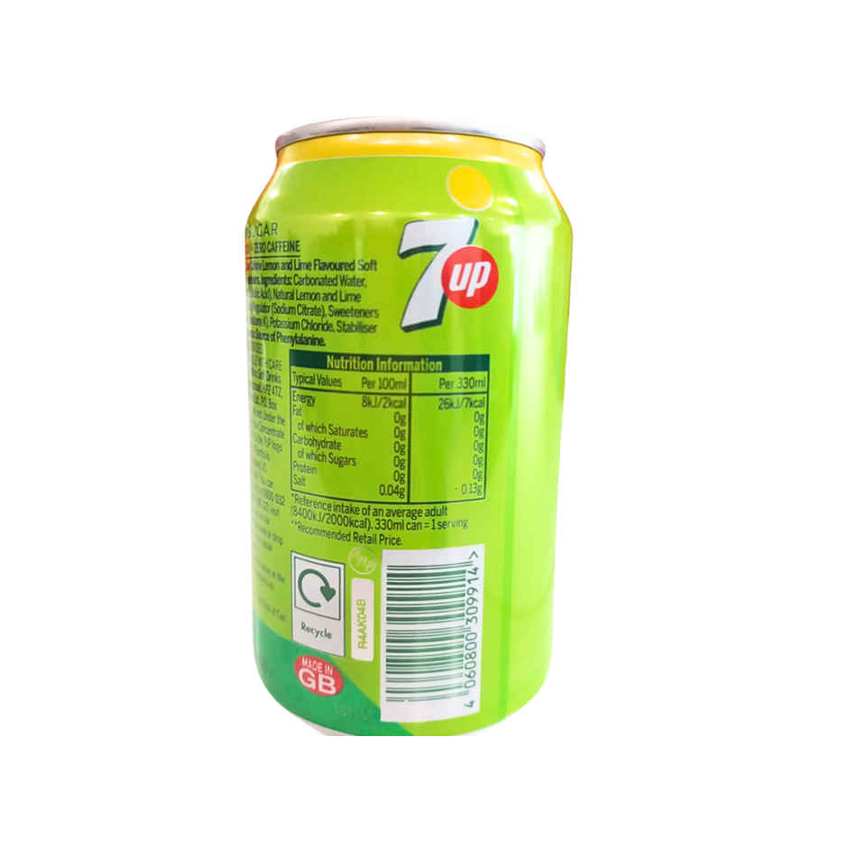 7UP Zero Sugar Soft Drink Can