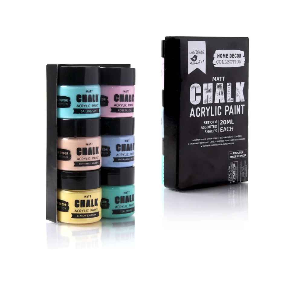 Itsy Bitsy Home Decor Chalk Paint Muted Tones 6 Pcs x 20 ml 1 Kit Lb