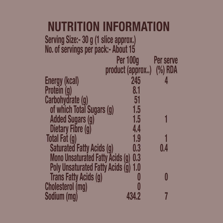Britannia Better 100% Whole Wheat Bread (No Preservative, No Maida)