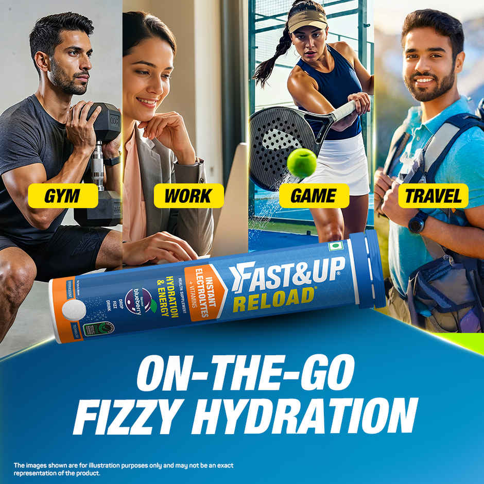 Fast&Up Reload Low Sugar Instant Hydration With 5 Essential Electrolytes | Blue Berry