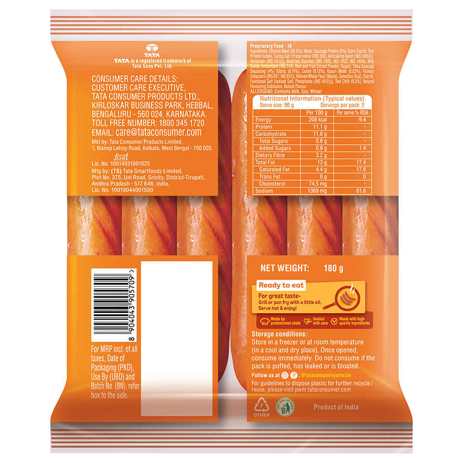 Tata Sampann Yumside Spicy Chicken Tikka Sausage