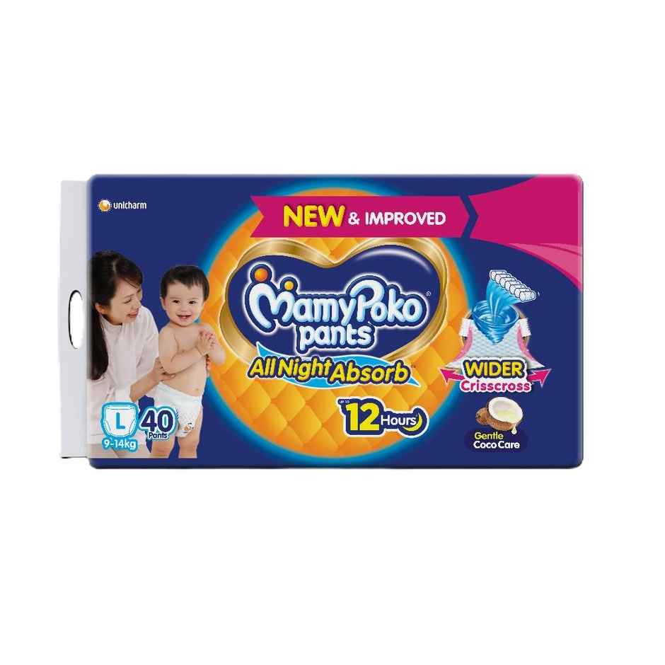 Mamypoko All Night Absorb Pant Style Diaper | L | 40 pcs