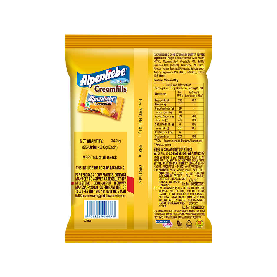 Alpenliebe Creamfills Butter Toffee Pouch