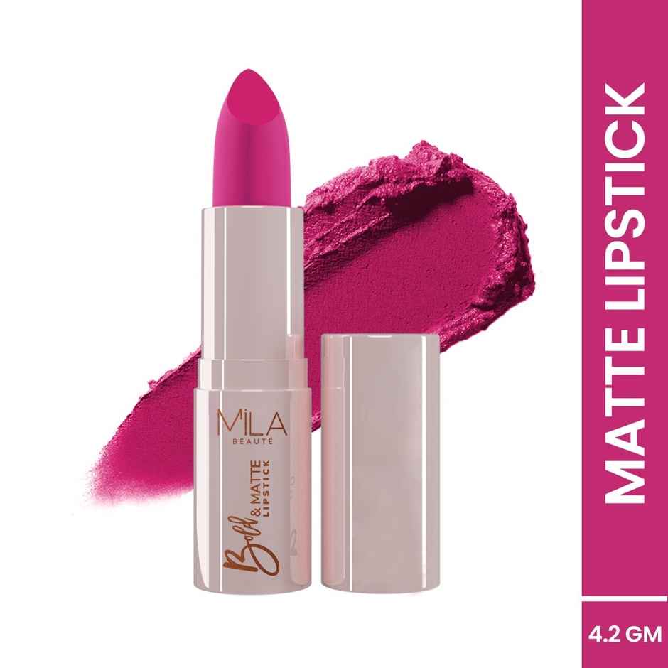 Mila Beaute Bold & Matte Lipstick Highly Pigmented & Soft Matte Finish - 13 Pink Malibu