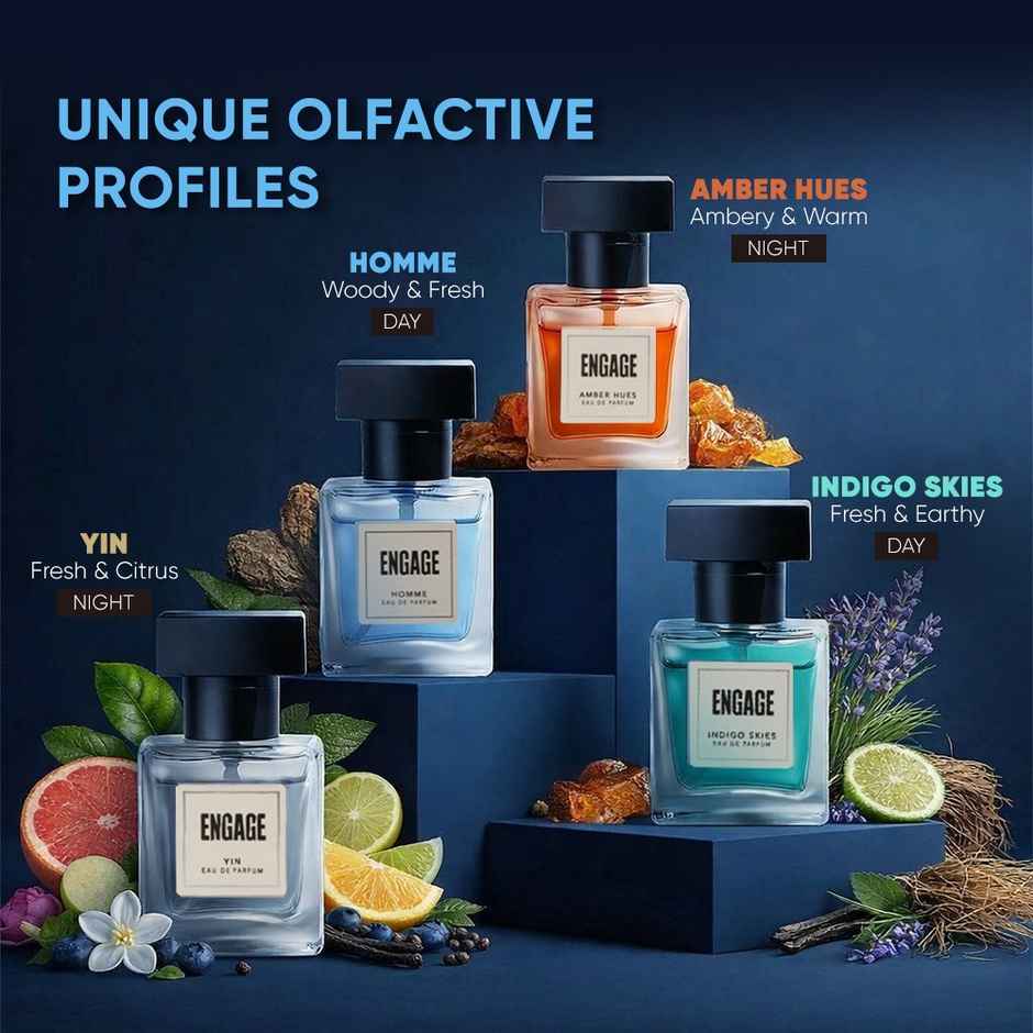 Engage Gift Assorted Luxury Perfume Set for Men | 4 Unique EDPs | Long Lasting |Travel Sized