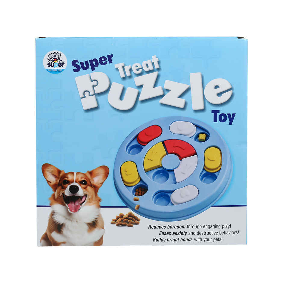 Super Pet Puzzle Feeder Dog Toy | Sky Blue