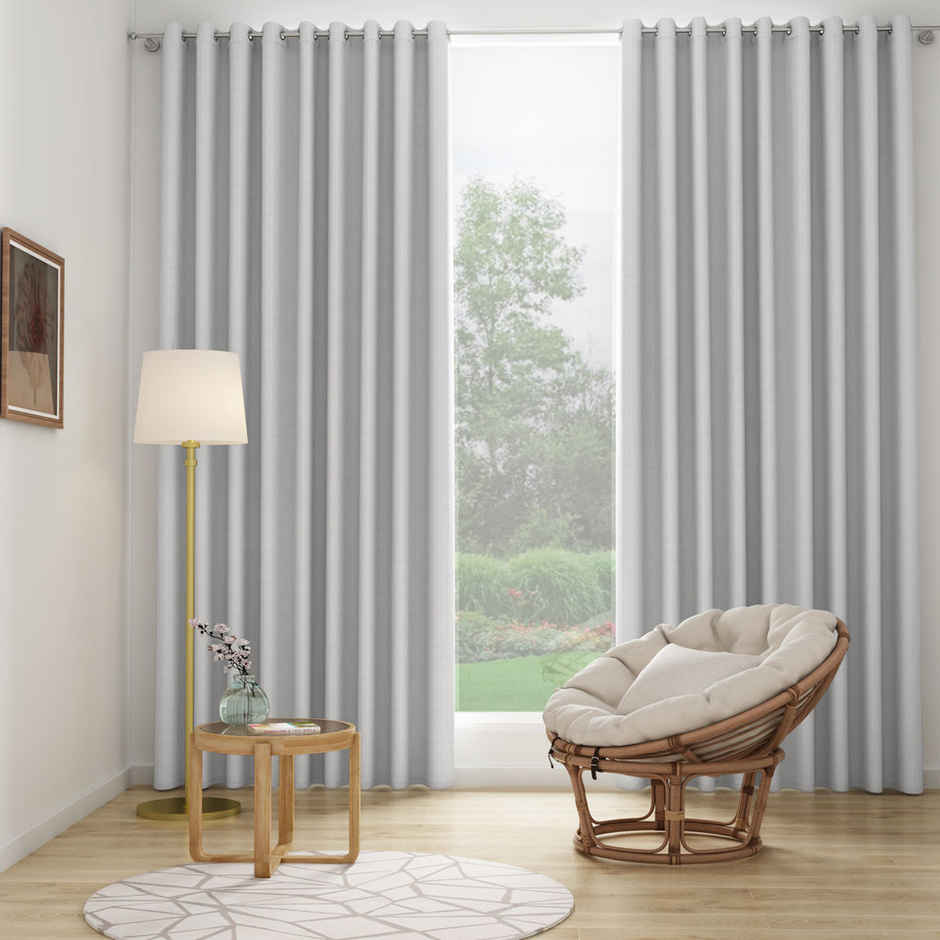 Wakefit Solid Blackout Curtain | Blocks Upto 100% Light | (9 x 4.3 ft) | For Long Door Set of 2 Agaya Grey