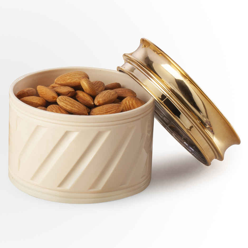 Selvel Airtight Dry Fruit Container|430ml|With Lid & Tray|Sweets, Snacks,Chips|EleganceIvory