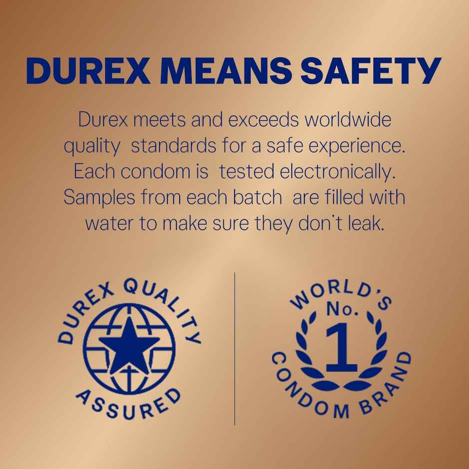 Durex Real Feel Condoms For Men - For Real Skin On Skin Feeling Latex Free (10pc) & Durex Lube - Strawberry - Flavoured Lubricant (50ml) Combo