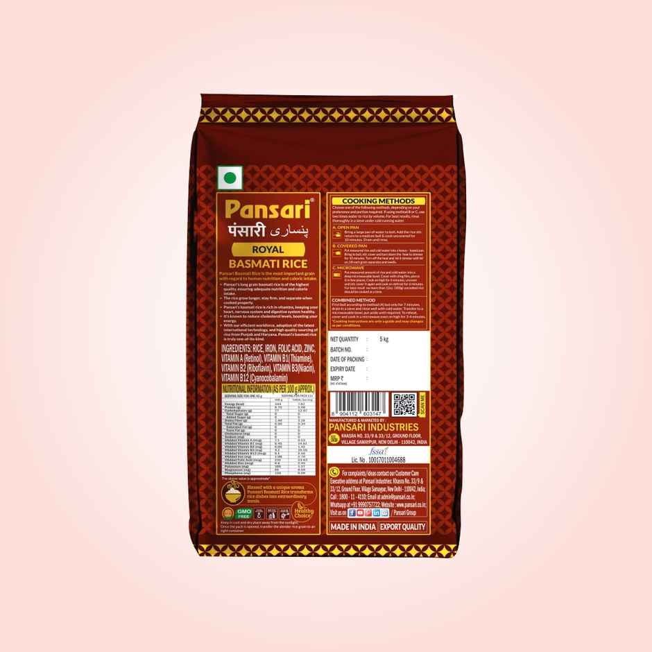 Pansari Royal Premium Basmati Rice | Extra Long Grain | Chawal