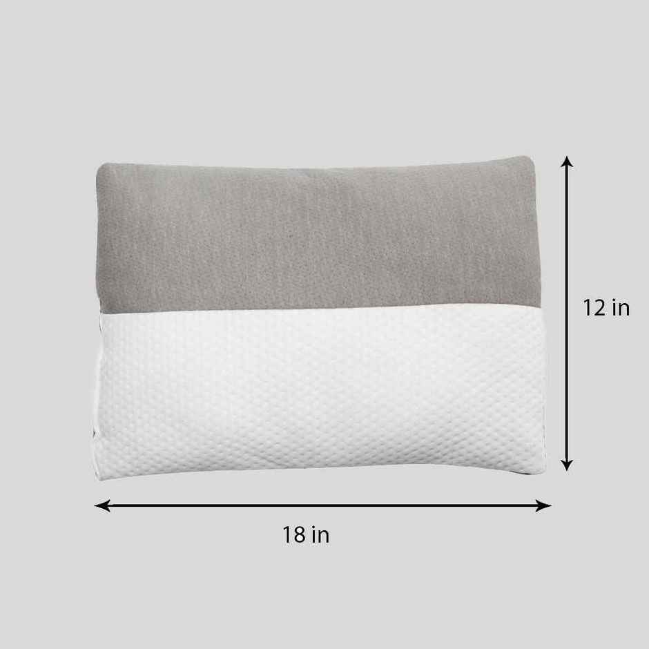 Wakefit Fluffy Pillow for Kids | Set of 4 | Small (18x12 Inch) 350 GSM Spun Polyester Fabric White and Grey