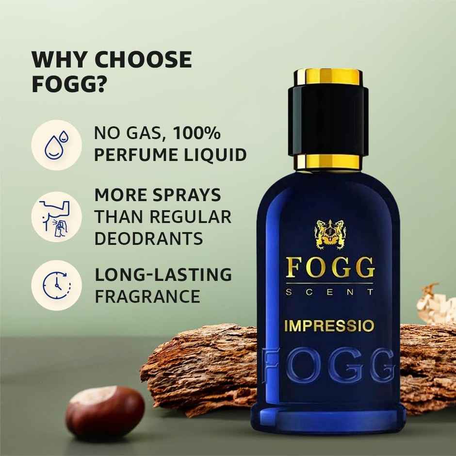 Fogg Impressio Scent Perfume Long-Lasting Fragrance Eau De Parfum for Men