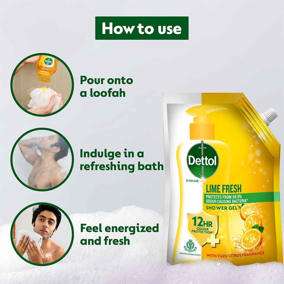 Dettol Body Wash and shower Gel,Lime Fresh Refill