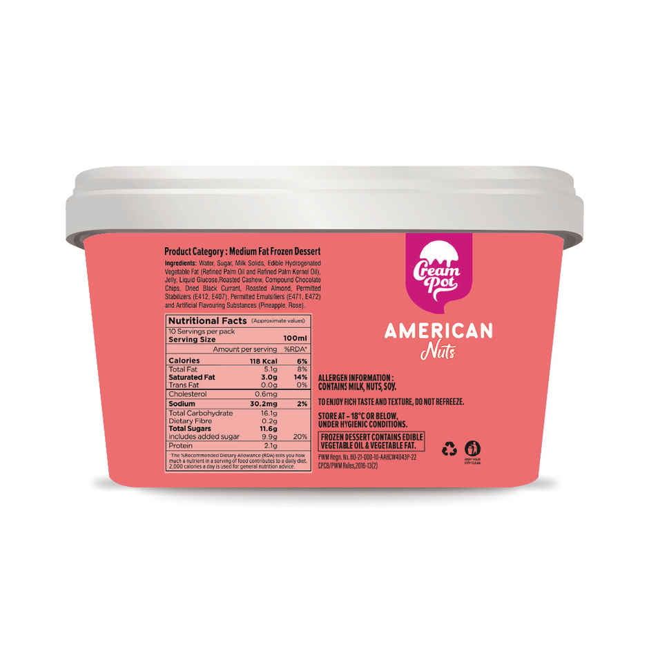 Cream Pot American Nuts Ice Cream Tub