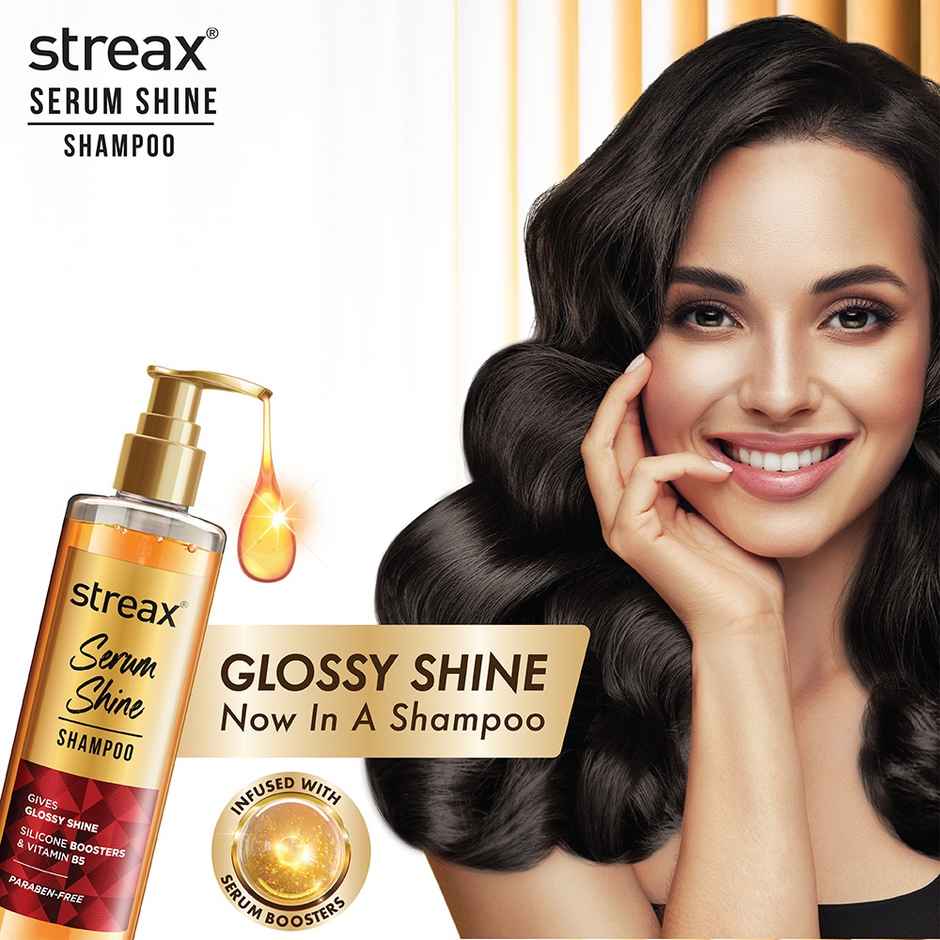Streax Serum Shine Paraben Free Shampoo For Frizzy And Dry Hair With Silicon Boosters