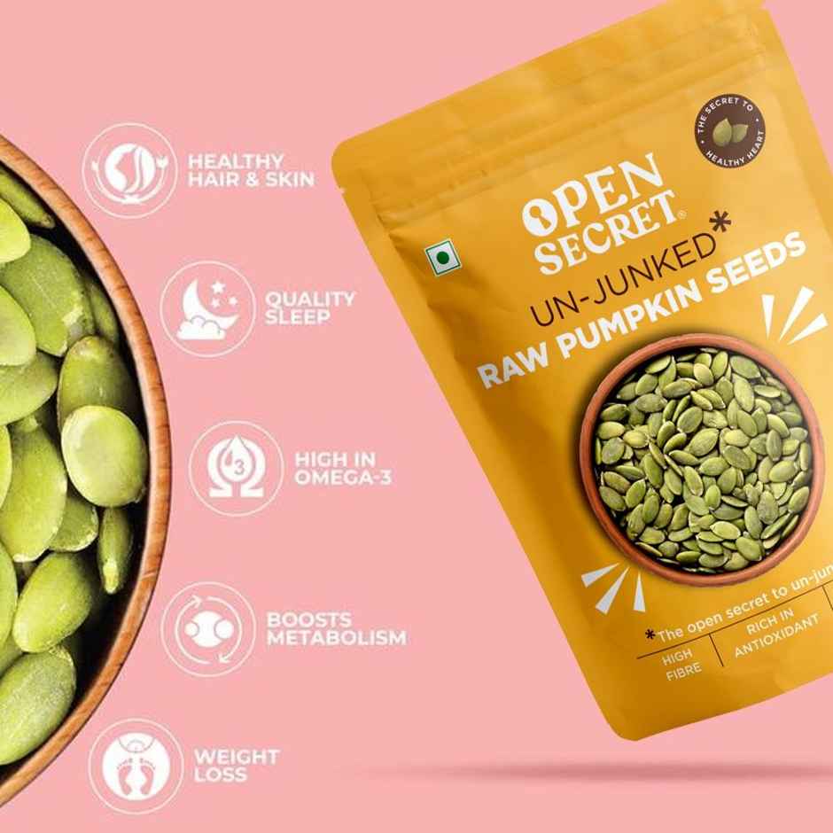 Open Secret Raw Pumpkin Seeds - Healthy Diet Snack, Protein Rich, High In Fibre