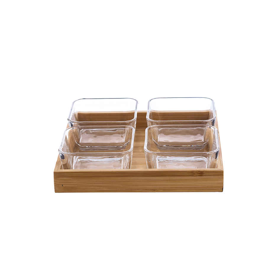 Sanjeev Kapoor Bahamas Bowl & Tray Set 4X270 ml - Set Of 5 Pcs