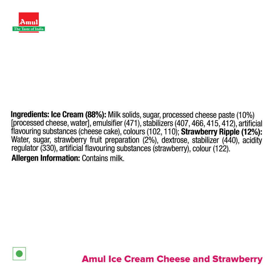 Amul Sundae Cheese Strawberry Ice Cream Cup