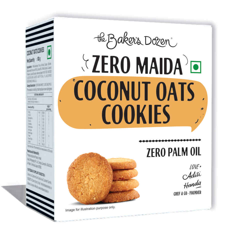 The Baker'S Dozen Wholewheat Banana Walnut Cake (150g) & The Baker'S Dozen Zero Maida Coconut And Oats Biscuits Cookies | Maida-Free And Trans Fat-Free (80g) Combo