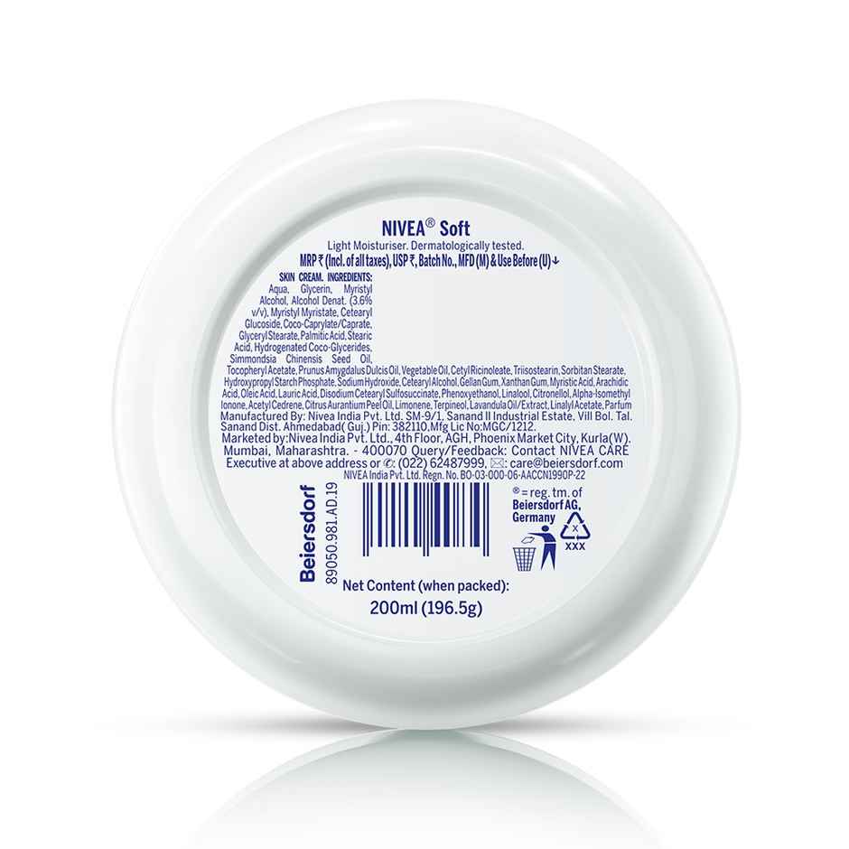 NIVEA Soft Light Moisturizer for Face, Hand & Body, Non-Greasy Cream for Instant Hydration