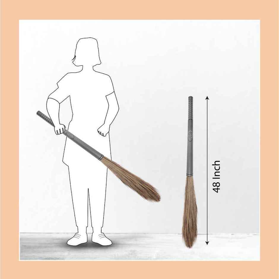 Chakaachak Eazo Grass Broom | 47.6 in | Grey