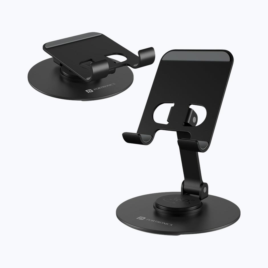 Portronics Mobot 4, 360 Degree Universal Mobile Holder - Black