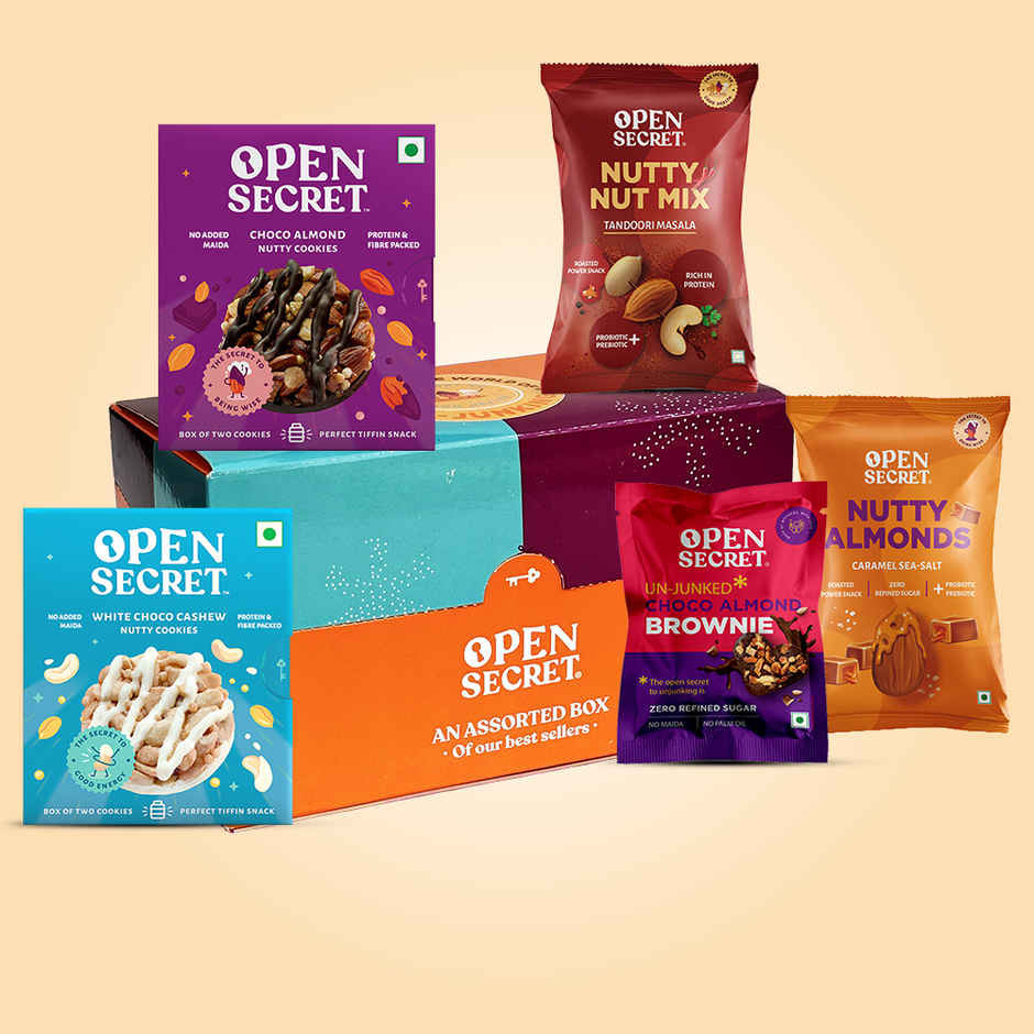 Open Secret Chocolate Cookies, Brownie and Dry Fruits Hamper | Zero Maida