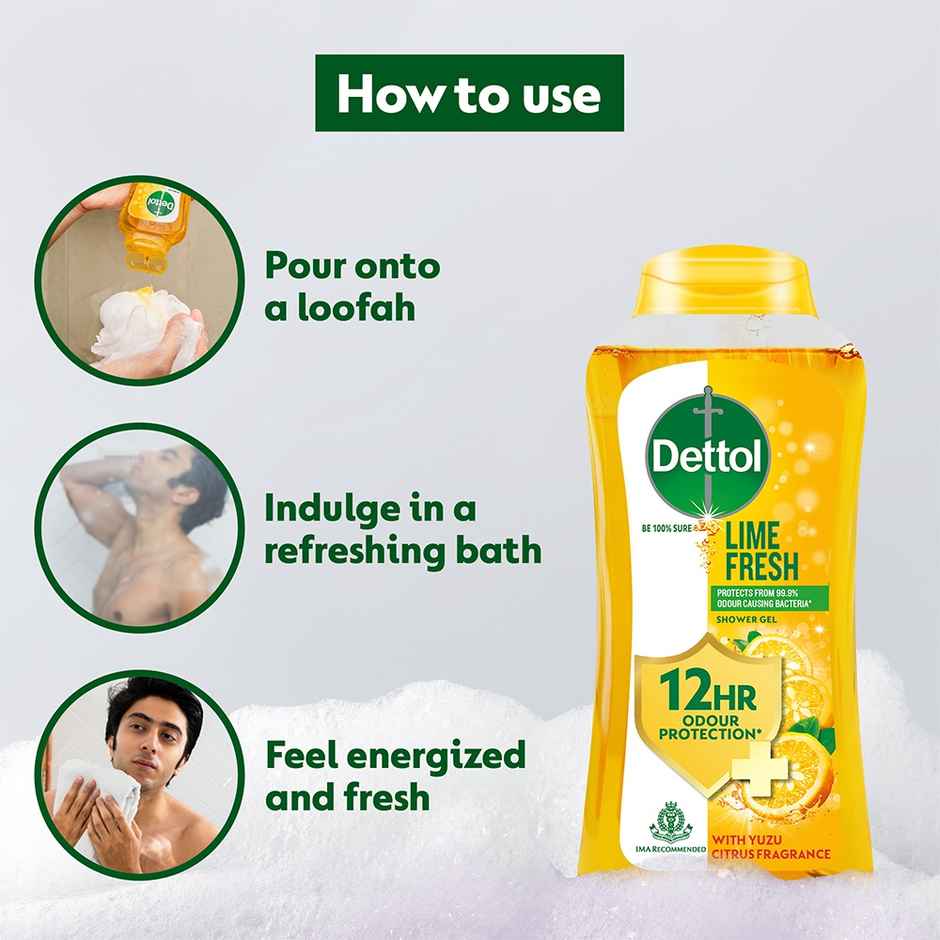 Dettol Body Wash and shower Gel | Lime Fresh Bottle