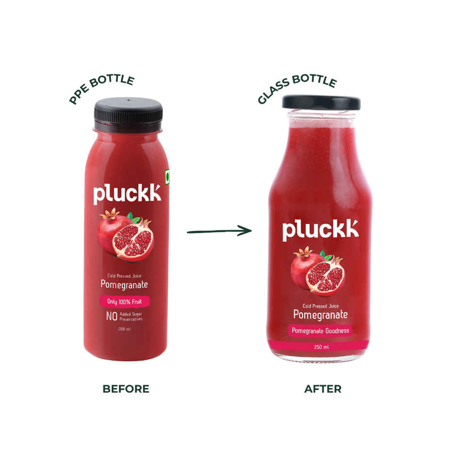  Pluckk Cold-Pressed Pomegranate Fruit Juice | No Added Sugar | No Preservatives | Rich in Vitamin E Combo 
