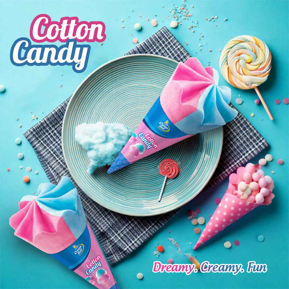 Cream Bell Cotton Candy Ice Cream Cone
