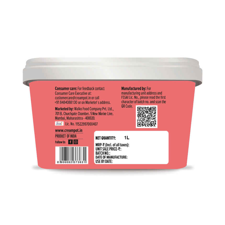 Cream Pot American Nuts Tub | Frozen Dessert Tub