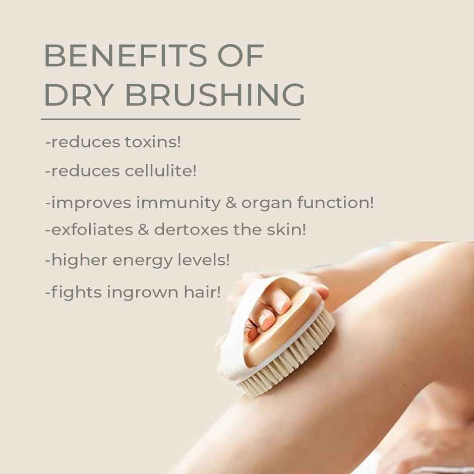 Sanfe Dry Brush Body Scrubber For Dead Skin Wooden Bath Brush Dry Brushing Exfoliate & Soften Skin