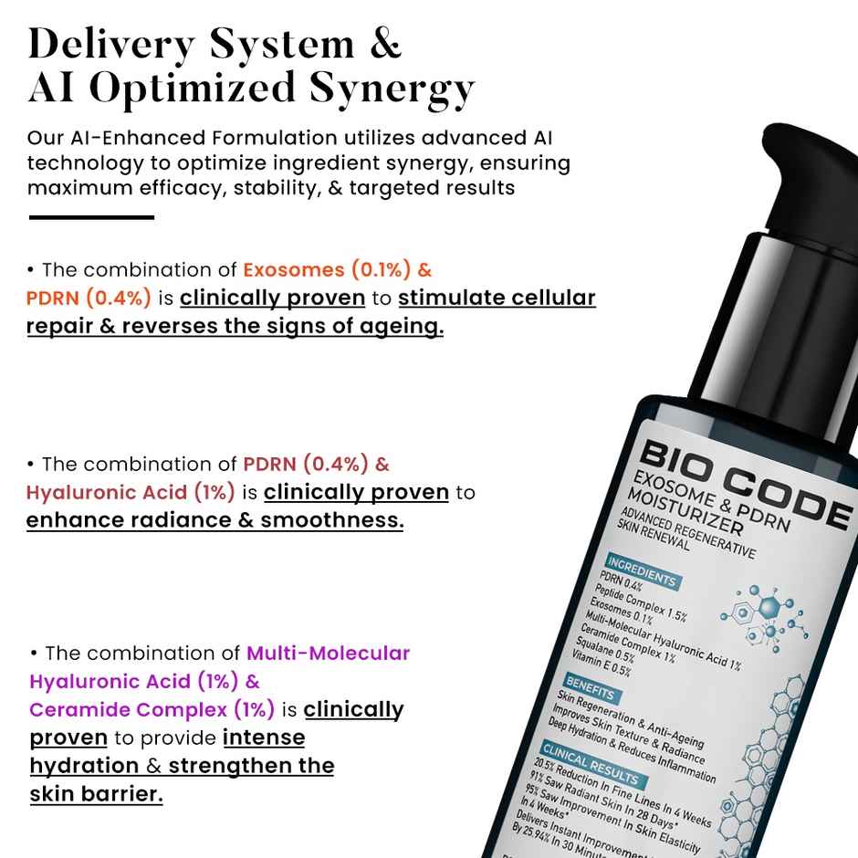 Bio Code Exosome & PDRN Renewal Moisturizer - Advanced Regenerative Anti-Aging | AI-Enhanced Formula