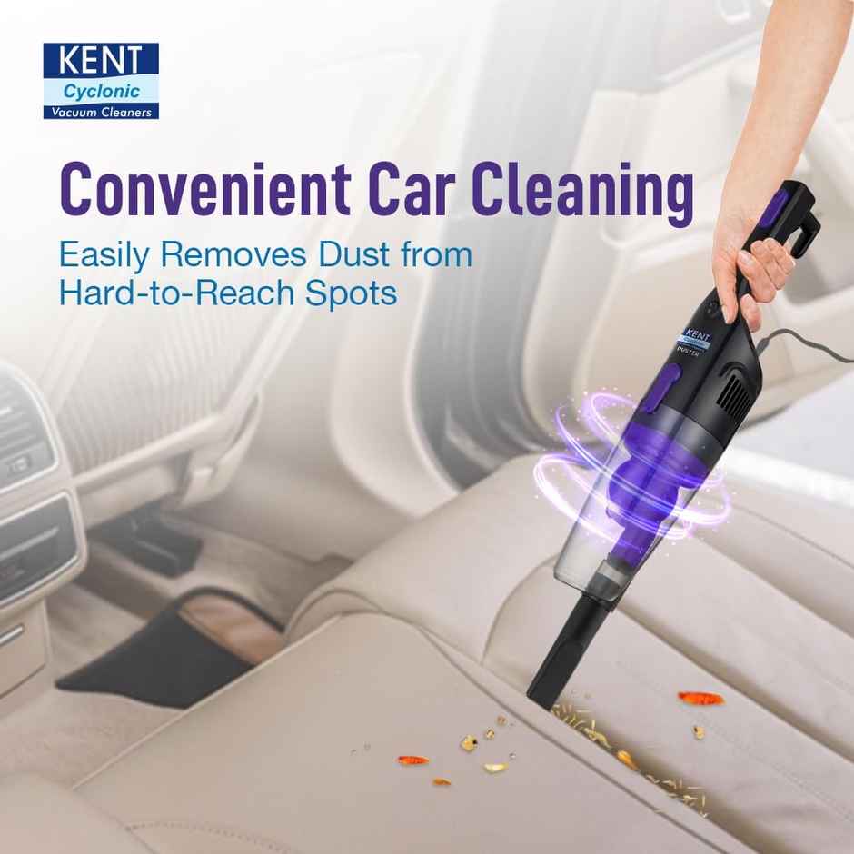 Kent Duster Hepa Filter Vacuum Cleaner 600 W|cyclone5 Technology|purple & Black