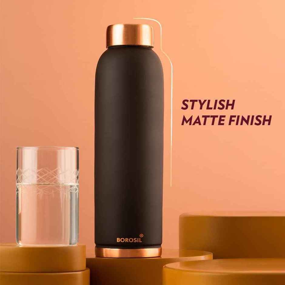 Borosil 100% Pure Copper Bottle for Home, BPA Free | 1 L