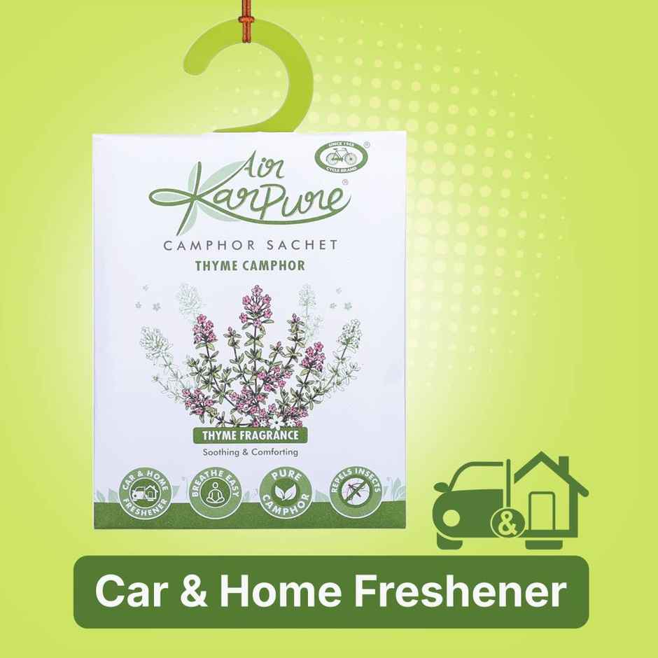 Thyme Camphor Sachet by Air Karpure | Car, Bathroom, Wardrobe & Room Freshener |From House of Cycle