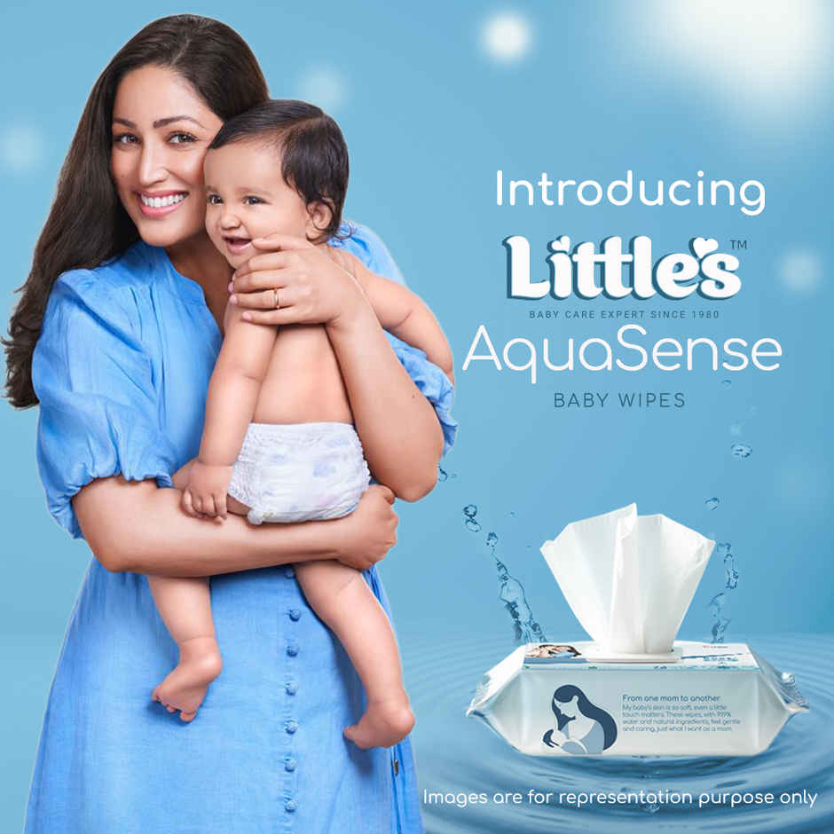 Little's AquaSense Baby Wipes | 100% Biodegradable Aloe Vera Pure Water Wipes for Sensitive Skin