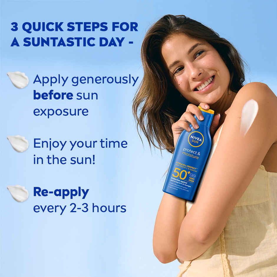 NIVEA SUN Protect and Moisture SPF 50+ Advanced Sunscreen|PA+++ UVA - UVB Protection System