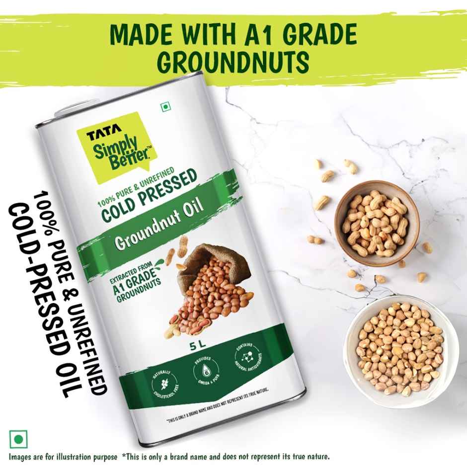 Tata Simply Better Groundnut (Peanut) Cold Pressed Oil | Pure & Unrefined Healthy Cooking Oil