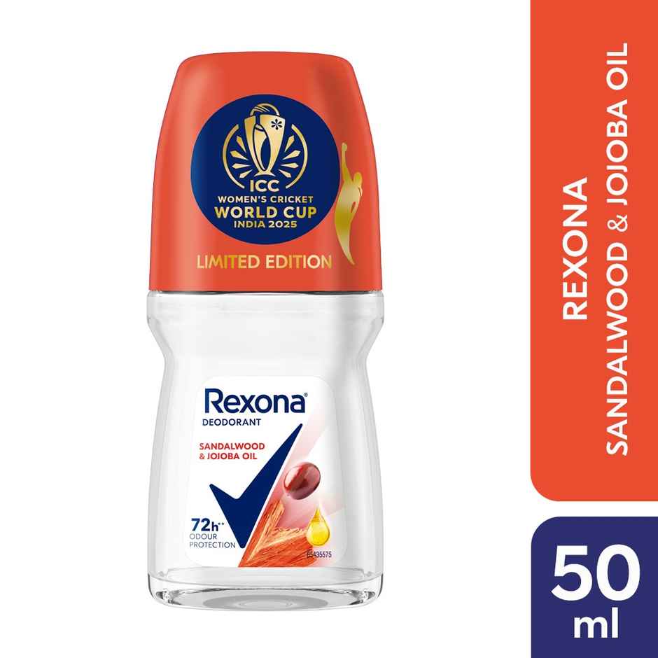 Rexona Antiperspirant Roll-on | Sandalwood & Jojoba Oil, 12-HAS & Glycerin