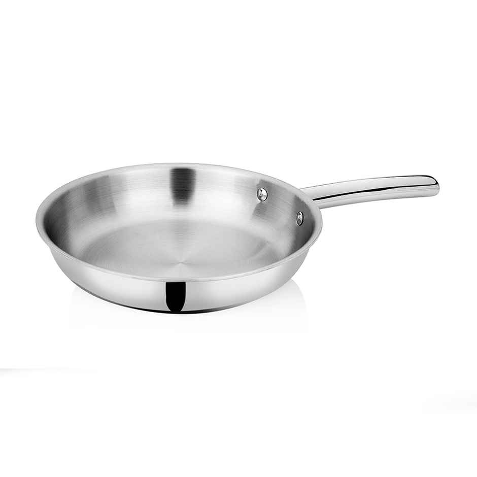 Bhalaria Triply Stainless Steel Fry Pan | Induction & Gas Stove Compatible | 24 cm | 1.5 L