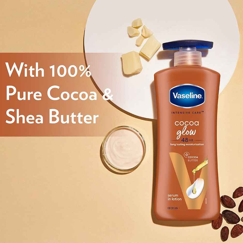 Vaseline Cocoa Glow Serum In Lotion100% Pure Cocoa & Shea Butter For Glowing & Soft Skin