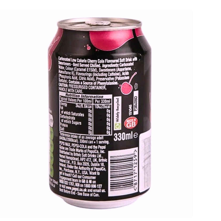 Pepsi UK Max Cherry No Sugar | Soft Drink