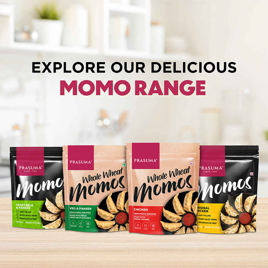 Prasuma Whole Wheat Momos - Veg & Paneer | Zero Maida, Wholesome Goodness | Fresh Paneer & Veggies