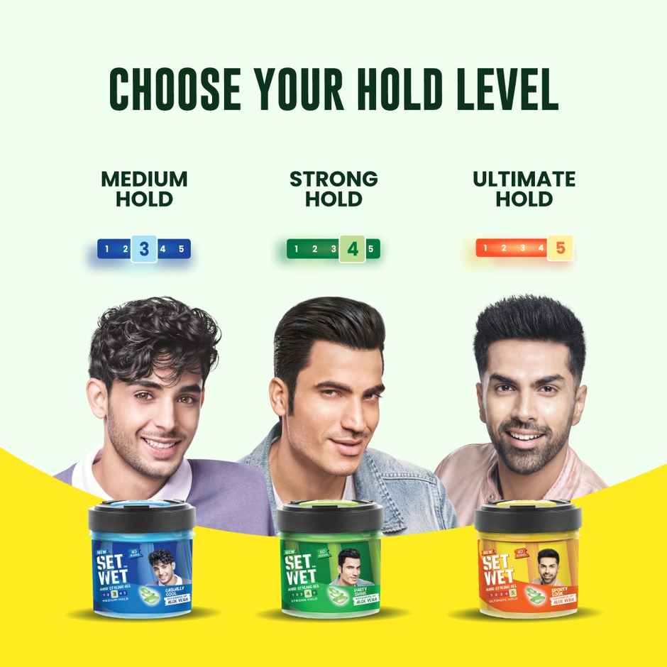 Set Wet Hair Gel for Men Ultimate Hold Maximum Hold Jar